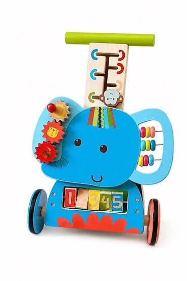 teddy bear: Деревянные ходунки-каталка 2в1 «Слон» с развивающим центром - Для — 1