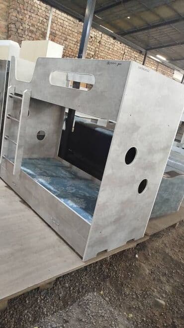 мебельные щиты: Двухъярусная детская кровать, Новый, ЛДСП, цвет - Белый — 8