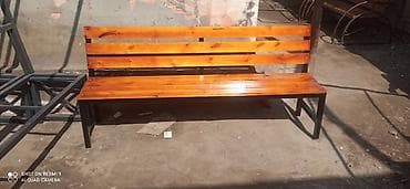 спинки реечные: Скамейка Металл, Со спинкой, Без крыши — 2