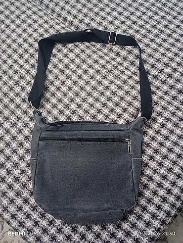 Классические сумки: Сумка через плечо YINSITE из плотной ткани (тёмно‑серый цвет) — 2