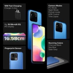 mi a4: Redmi, Redmi 10A, Колдонулган, 128 ГБ, түсү - Кара, 2 SIM — 3