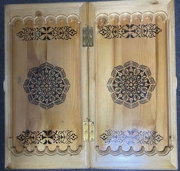 Нарда: Нарды ИЗ ОРЕХА СДАЛАНЫ РУЧНОЙ РАБОТЫ Фишки зарики всё в комплекте ! — 1