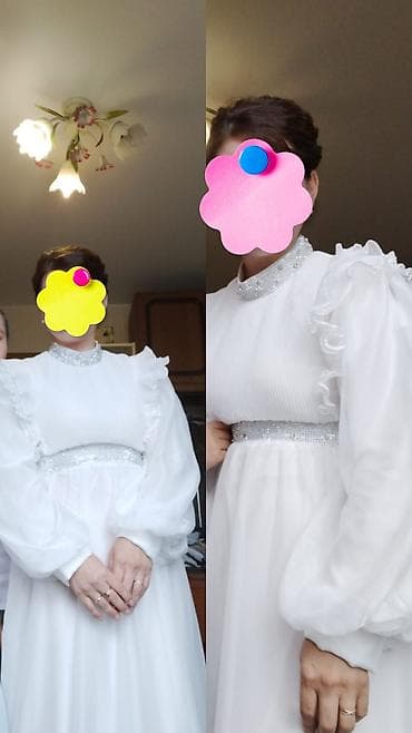 Белое нарядное платье в пол - Цвет: белый, полупрозрачный верхний