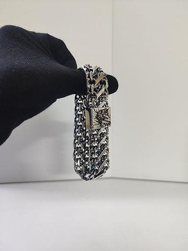 мужская серебро: Браслет, Мужские — 1