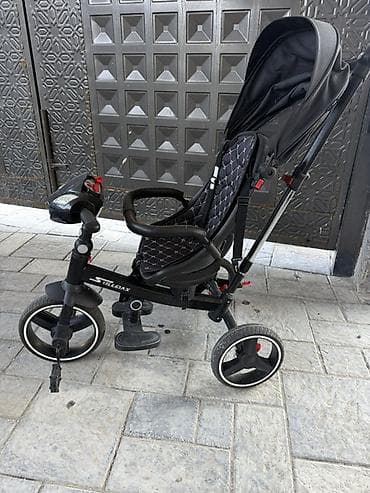 детские велик: Детский трехколесный велосипед-коляска Stillmax, черный. - Формат 2 в — 4