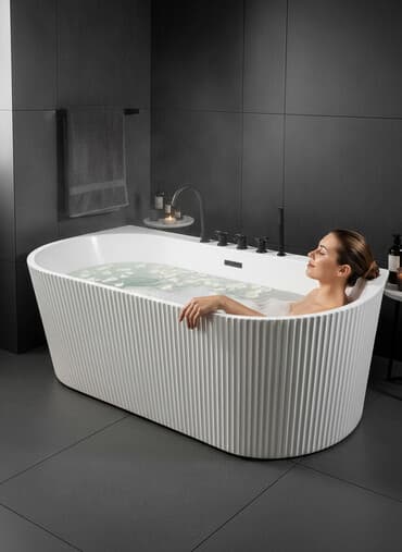 смисители: Ванна, Овальная, Материал: Акрил, Размер: 170 x 80 см, Бесплатная установка — 1