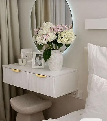 Прикроватная тумба, Без зеркала, цвет - Белый, ЛДСП at lalafo.kg Прикроватная тумба, Без зеркала, цвет - Белый, ЛДСП