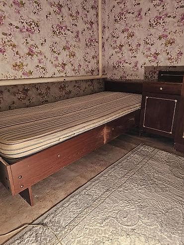 бескаркасный мебель: Спальный гарнитур, Б/у, Шкаф, ДСП, Самовывоз, цвет - Коричневый — 3