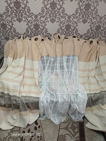 Комплект штор, С тюлем в комплекте, Готовое изделие, Для зала