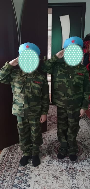 детское национальное платье: Комплект, цвет - Зеленый — 2