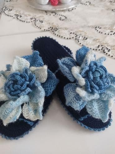 pull bear: Домашние тапочки, 37.5, Новый, цвет - Синий, Самовывоз — 1