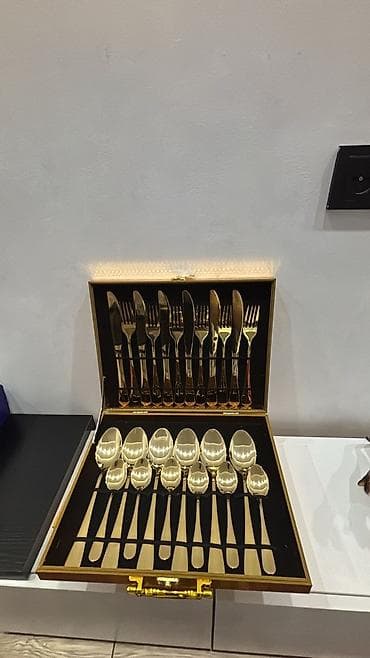 викалина ложки вилки цена: Столовый набор в кейсе, золотистый - Полный комплект на 6 персон: 24 — 4