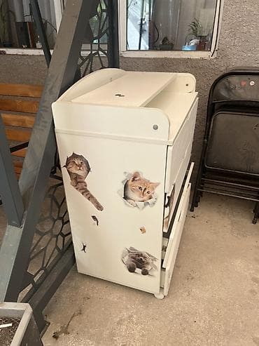 Детский комод, С пеленальным столиком, ЛДСП, цвет - Белый