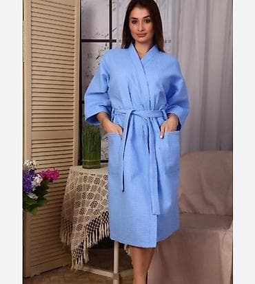 красивые домашние халаты: Новый банный халат вафельный белый . Турция — 1