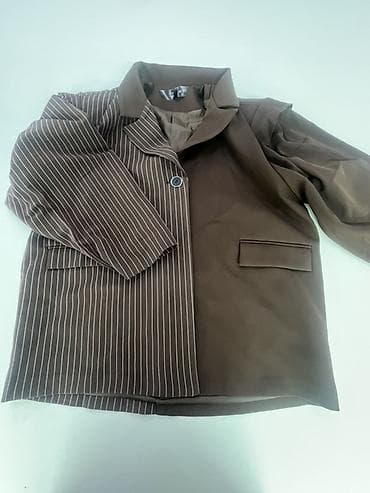 pull bear: Жакет двустороннего дизайна в коричневой гамме: - асимметричный крой — 2
