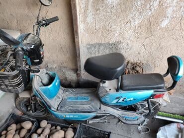 купить трехколесный электроскутер бу: Есть торг!! Голубой электрический скутер с корзиной спереди — удобный — 2