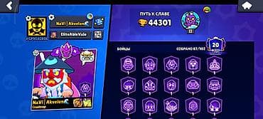 Видеоигры и приставки: Игровой аккаунт Brawl Stars очень прокаченный 88 бойцов! Основное: - — 2