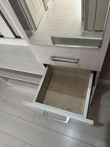 azbuka doma: Гарнитур для прихожей, Б/у, Шкаф, Тумба, Зеркало, ДСП, Самовывоз, Платная доставка, цвет - Бежевый — 3