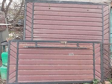 карказ: Металлические распашные ворота с калиткой. - Конструкция: стальной — 4