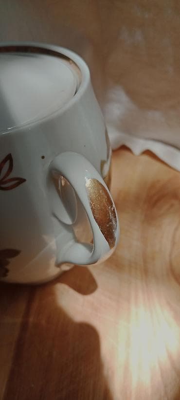 •Сервиз чайный СССР Барановка 1970г "Тюльпан" зелёный 🔥☕ Клеймо — 5