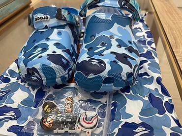 crocs bape: Crocs x A Bathing Ape (BAPE) – сабо в фирменном синем камуфляже ABC — 4
