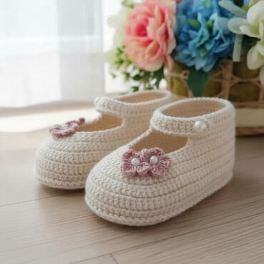 коричневые туфли: Детские пинетки, размер 12 см на 6 месяц — 1