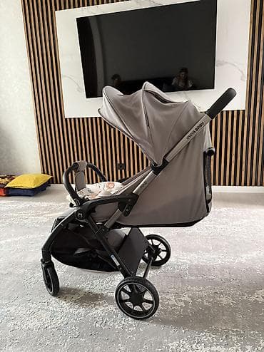 Детский мир: Прогулочная коляска Ining Baby серого цвета. - Легкая алюминиевая — 1