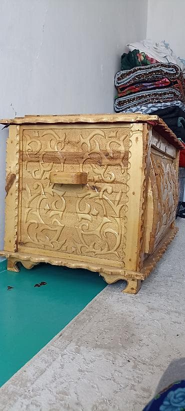 ручки контейнера: Сундук, Для белья, Дерево, цвет - Коричневый — 2