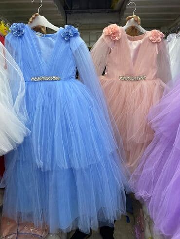 Детское платье, цвет - Голубой, Новый