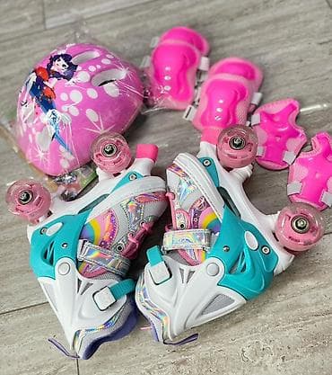 Детский набор для катания на роликах (квады) с защитой В комплекте: - — 1