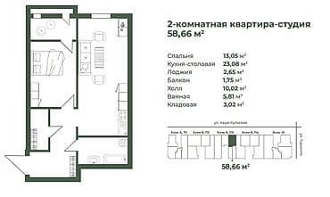 продается дом в маевке: 2 комнаты, 58 м², Элитка, 7 этаж, Готовая ПСО (под самоотделку) — 3