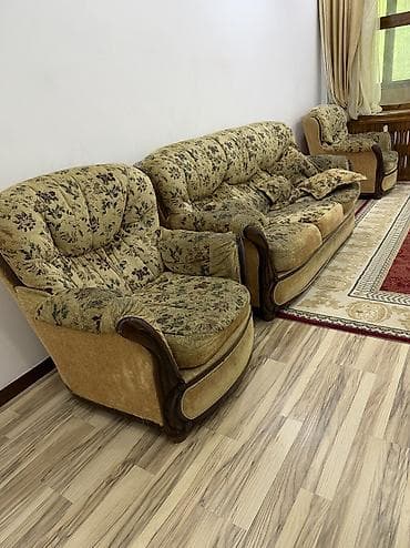 Комплект мягкой мебели, Б/у, Самовывоз, цвет - Бежевый