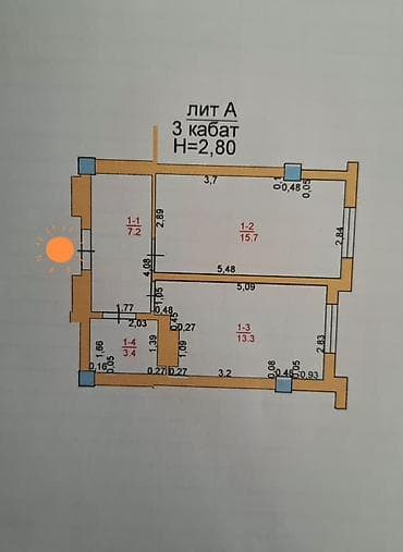 3: 1 комната, 40 м², Аламедин-1 мкр Элитка, 3 этаж, Свежий ремонт — 7