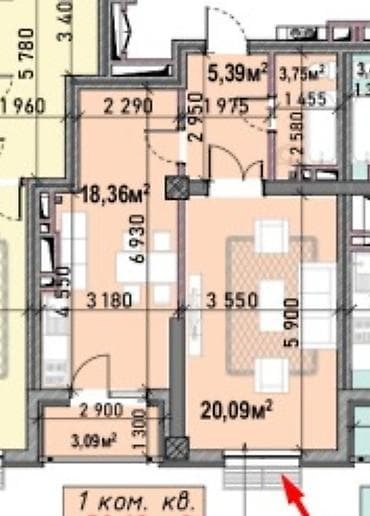токмок 2025: 1 комната, 52 м², Элитка, 11 этаж, Готовая ПСО (под самоотделку) — 2