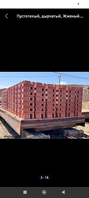 Тешиктүү, Бышкан кирпич, Бирдик, 250×120×65