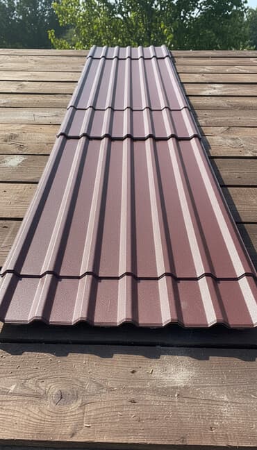 рефленный лист: Профнастил кровельный, коричневый (матовый). - Профиль — 1