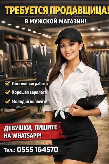 женский кофта: Нам нужны продавщицы для продажи мужской одежды, они должны быть — 2