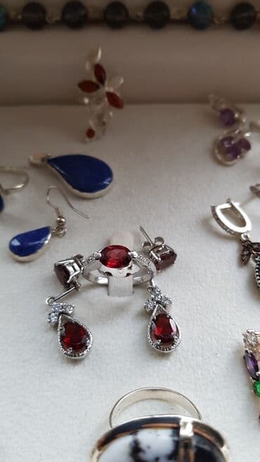 свадебные наборы ручной: Серебро!!! Комплекты серьги + кольца. Отдельно кольца и кулон — 16