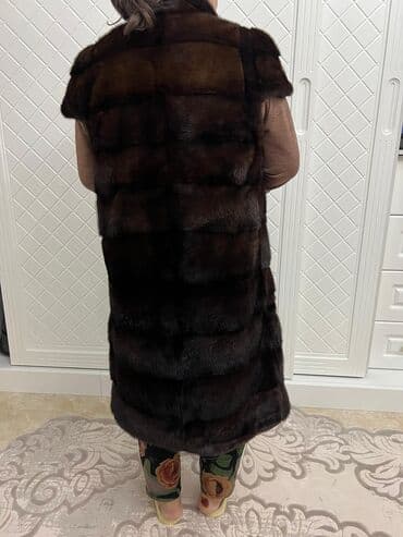 шуба желет: Шуба, Норка, Длинная модель, XL, 2XL — 3