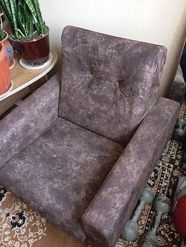 диван два кресла комплект: Комплект мягкой мебели, цвет - Коричневый — 2