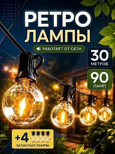 led matrix panel: Ретро-гирлянда с лампами для декоративного уличного и интерьерного — 1
