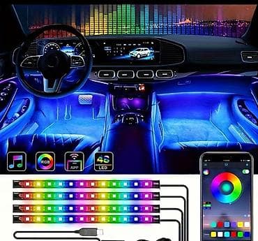 Автомобильная RGB‑подсветка салона с управлением через приложение и