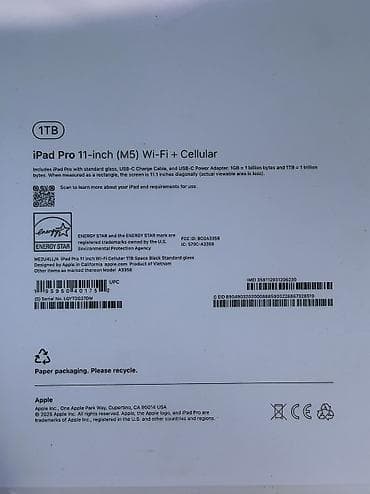 ipad 11 a16: Планшет, Apple, память 1 ТБ, 10" - 11", Wi-Fi, Классический цвет - Черный — 8