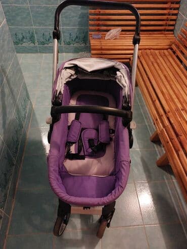 коляска prego: Коляска, цвет - Фиолетовый, Б/у — 6