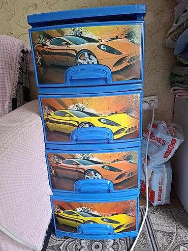 Детский комод, Без пеленального столика, Пластик, цвет - Синий