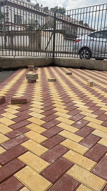 Брусчатка, тротуар плиткасы: Бурсчатка бордюр лоток 
Услуги уклатка — 1