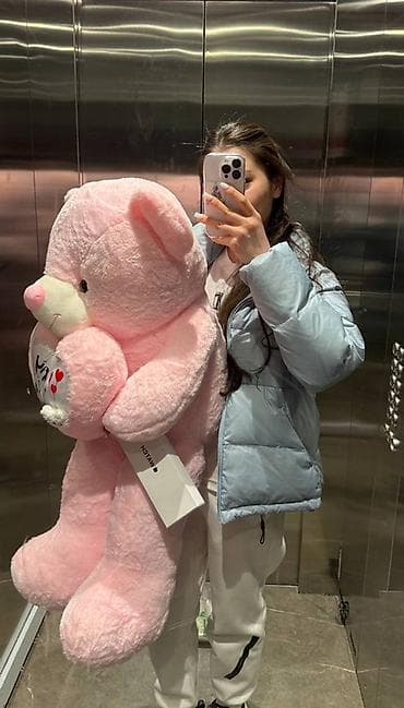 coco cola: Большой мягкий медведь-валентинка. - Цвет: нежно-розовый. - Размер — 3