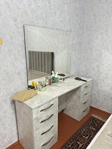 стекло на стол цена: Спальный гарнитур, Шкаф, цвет - Серый — 3