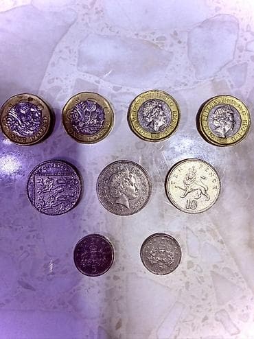 фунт стерлингов: Набор британских монет (Великобритания, разные годы выпуска) Состав: - — 1