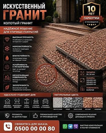 Тротуардык плитка, Башка модель, Таш сыяктуу, Короо учун, Жаңы